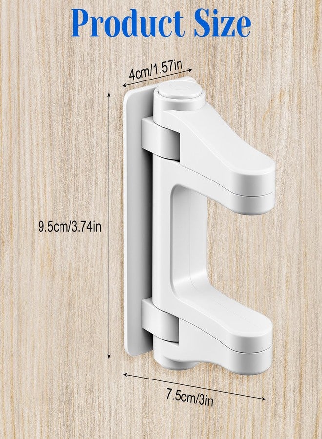 XLIUAX 2 Pack Child Proof Door Lock, Door Handle Baby Proof Doors Locks for Kids Safety Child Doors Knob Covers Lever Lock with Adhesive Backing Prevents Toddlers from Opening White - Image 2